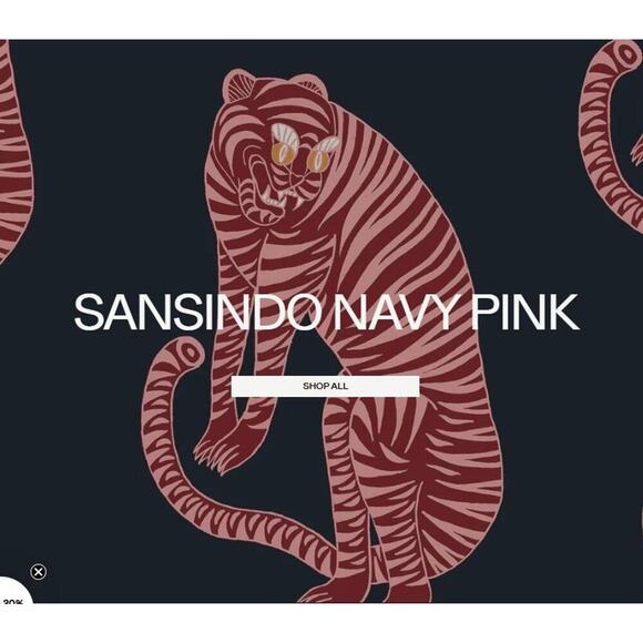 Desmond & Dempsey London Sz M Sansindo Navy Pink Tiger Pajama Pyjama Top Only - Picture 8 of 8